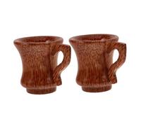 Alipis 2pezzi Bicchieri in Legno Di Cocco Naturale Calici Multiuso Per Vino Tè e Caffè Design Unico Con Venature Naturali Sicuri e Pratici Per Casa e Ufficio