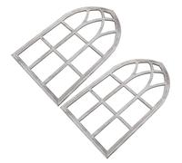 Alipis 2pezzi Cornice Decorativa per Finestra Finta in Legno Decorazione da Parete a Forma di Curva in Stile Fattoria Cornice per Finestra Parete in Legno Decorazione Architettonica