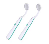 Alipis 2pezzi Specchio Orale Portatile Led Con Luce Brillante Batteria Manico Antiscivolo Per Ispezione Personale e Dentistica Durata Ore Energia Risparmiata Da Verde