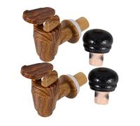 Alipis 2sets Accessori Per Botti Di Vino Con Rubinetto in Finto Legno e Tappo Nero Kit Ricambio Per Secchiello Vino Bianco e Rosso Facilità Di Versamento e Tenuta Ermetica