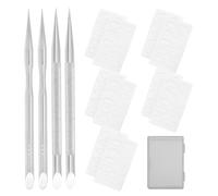 Alipis 2sets Unghie in Acciaio Inossidabile Spingi Cuticole Multi-grana Vetrata per Manicure Professionale Levigatrice Portatile per Salone e Uso Domestico