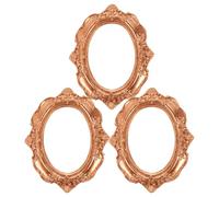 Alipis 3 mini cornici dorate: mini cornici vintage, piccole, antiche, 5x4" per fai da te, esposizione di gioielli, feste, Natale, fotografia, decorazioni da parete, nail art