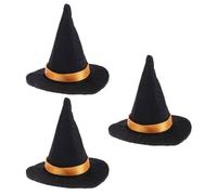 Alipis 3 Pezzi Cappellino Mini Strega per Halloween in Feltro Nero, Resistente e Facile da Conservare, Decorazione Divertente per Feste a Tema Halloween e Party Streghe