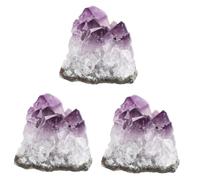 Alipis 3 Pezzi grappolo di Cristallo da Tavolo ciottoli Arredamento incantesimi Artificiale Agata Rosa Kit Piccolo grappolo di Cristallo Decorazioni per la tavola Pietre preziose Ametista