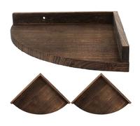 Alipis 3 Pezzi Mensola Angolare Galleggiante Rustica in Legno per Casa e | Struttura Murale Triangolare Modulare, Altezza Regolabile, per Collezioni e Vasi, Kit Montaggio