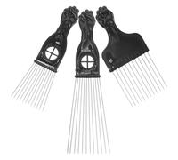 Alipis 3 pezzi Pettini in Metallo per Capelli Afro Uomo Strumento Styling Professionale per Capelli Ricci Spessi e Colorati Accessori Acconciature Resistenti e Pratici per Parrucchieri e