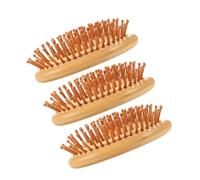Alipis 3 pezzi Spazzole Massaggianti in Bambù per Capelli e Capelluto Pettine Districante Portatile senza Manico Stimolazione Delicata e Detangling per Uomo e Donna