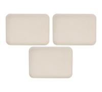 Alipis 3 Pezzi Vassoio Rettangolare Antiscivolo, Grande Capacità Beige | Plastica, Design Semplice e Colore Classico, per Casa e Ristoranti Giapponesi, Uso Multifunzione