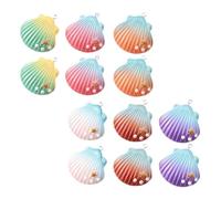 Alipis 30 Pezzi Ciondoli Fai da Te in Resina a Forma di Conchiglia Multicolore Accessori per Orecchini e Forniture per Creazione Gioielli Decorazioni Artigianali per Regali