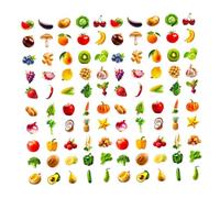 Alipis 300 Fogli Adesivi Frutta e Verdura Pacchi per Decorazioni Scrapbooking e Premi in Classe Stickers Riutilizzabili Senza Residui per creatività e Laboratori