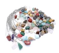 Alipis 35 pezzi Pendenti di Pietra Naturale Irregolare per Gioielli Fai da Te Accessori Collane e Bracciali di Cristalli Agata Colorati con Ganci in Argento per Bambine e Ragazze