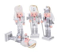 Alipis 4 pezzi Figurine Schiaccianoci in Legno Natale Decorazioni Natalizie da Tavolo per Casa Soldatini Natalizi Artigianali Addobbi Albero Natale e Centrotavola Festivi