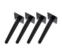 Alipis 4 Pezzi Gambe per Mobili in Ferro Nero, Supporto Obliquo, Set da 4 | Struttura Stabile e Resistente All'usura, Alza L'altezza, Spazio Utile Sotto Arredi, per Bagno e Ufficio