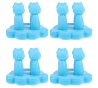 Alipis 4 Pezzi Gancio in Silicone Blu da Parete, Organizer Bagno Adesivo | Stile Semplice e Cartone, Superficie Liscia, per Lavandino e Soggiorno, Adatto a Spazzolino Elettrico e Spina