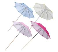 Alipis 4 Pezzi Mini Ombrellino Parasole per Piante, Ombra Giardino, Picchetto