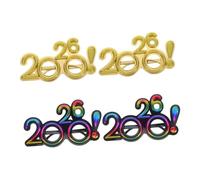 Alipis 4 Pezzi Occhiali Festa Capodanno Glitter Colorati Accessori Brillanti per Foto e Decorazioni Capodanno Leggeri e Resistenti per Tutti i Volti