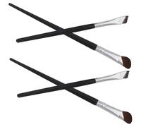 Alipis 4 pezzi Pennelli Trucco Occhi e Sopracciglia Angolati in Pelo Naturale Pennello Contorno Naso e Eyeliner per Sfumare con Precisione per Effetti Smoky Eye e Cat-eye