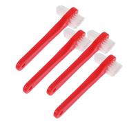 Alipis 4 Pezzi Spazzolino per Protesi Dentaria Doppia Testina Rosso Piccolo Portatile per la Pulizia delle Protesi Dentarie e Cura Orale da Viaggio Ergonomico