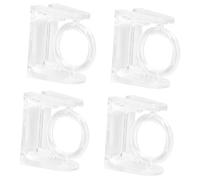 Alipis 4 Pezzi Staffa Porta Bastone per Tende Autoadesiva con Ganci Rotanti Supporto Telescopico Trasparente per Cucina e Bagno Montaggio Facile