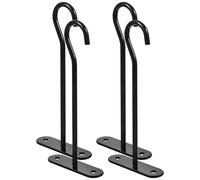 Alipis 4 Set Gancio da Parete per Lanterna e Fioriera, Ferro Nero Robusto | Gancio all Around, Portata Elevata, per Piante Sospese e Fioriere, Uso Interno Decorativo
