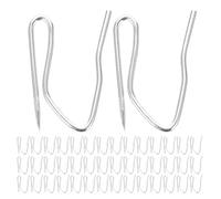 Alipis 400 ganci per tende in metallo: ganci per spilli resistenti - accessori per appendere tende - per da finestra per plissettate, argento