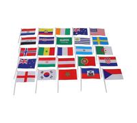 Alipis 47 Pezzi Bandiera Mini per Torneo Internazionale 14x21 Cm con Asta in Plastica, Resistente per Eventi Sportivi Internazionali, Stampa Vivace e Materiale in Cotone