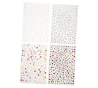 Alipis 4pezzi Adesivi Impermeabili Per Viso Decorazioni Con Perle e Gemme Brillanti Per Make-up Viso Capelli Occhi Unghie Artigianato