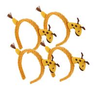 Alipis 4pezzi Fascia per Capelli Orecchie da Giraffa Cerchetto per Lavarsi Viso Fascia per Spa Copricapo in Peluche Adorabile Motivo Cartoni Animati Copricapo Animali per Donna