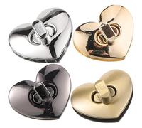 Alipis 4pezzi Lucchetti per Borse in Acciaio Inox Forma di Cuore Accessori Decorativi per Borse Piccole Chiusure Robuste e Resistenti Sostituzione o Nuova Installazione