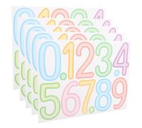 Alipis 5 Fogli Adesivi Numeri Autoadesivi Impermeabili per Cassette Postali Numeri Civici Colorati in Vinile Resistente allo Sbiadimento Etichette Educative per Facili da Applicare e