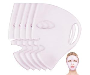 Alipis 5 pezzi Copri Maschera Viso in Silicone Riutilizzabile Rosa Supporto Flessibile e Traspirante per Maschere Facciali Idratanti Design con Aperture per Occhiali Naso e Bocca per