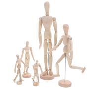 Alipis 5 Pezzi Manichino Artistico in Legno con Giunti Flessibili per Disegno e Decorazione da Tavolo Modello Uomo Articolato per Studio e Pratica Artistica