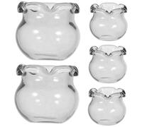 Alipis 5 Pezzi Mini Serbatoio di Pesce Vuoto Ornamento di Pesce Micro Paesaggio Piccola Ciotola di Pesce Finto Accessori per La Casa delle Bambole Mini Acquario da Tavolo Bicchiere Grey