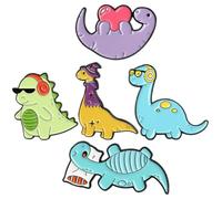 Alipis 5 Pezzi Spilla Dinosauro in Lega, Design Cartone Creativo, Mini Ornamento Portatile per Borse e Laurea
