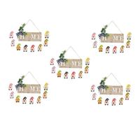 Alipis 5 Set Cartello in Legno con Decorazione della Porta Piazza Parete Modo Detto Costume Uomo fito grucce Appendiabiti di Legno Ciondolo in Legno del Muro tavola sospesa