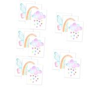 Alipis 5 Set Murali Decorazioni Arte Murale Adesivi Murali su Tela Decorazioni per Soggiorno Foto Rosa Decorazioni per La Stanza Decalcomanie Murali con Ragazza dei 3 Pezzi*5