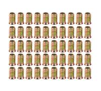 Alipis 50 Pezzi dadi con inserto in legno mobili dadi kit inserti filettati inserti filettati avvitabili connettore a vite Golden