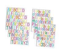 Alipis 6 fogli Adesivi Lettere e Numeri in Materiale Autoadesivi Colorati per Decorazioni Murali Scrapbooking e Apprendimento Resistenti e Facili da Applicare su Superfici Lisce