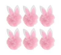 Alipis 6 Mini Coniglietti di Peluche Rosa per Fermagli per Chioma, Accessori Pasquali Morbidi e Decorazioni Primaverili Fai da Te, Set di Piccoli Ciondoli per Cerchietti e Ghirlande