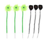 Alipis 6 Ornamenti Bulbo Oculare Peluche per Halloween Stuzzicadenti Verdi e Neri per Decorazioni Inquietanti Steli per Centrotavola e Ghirlande Casa Infestate Accessori per