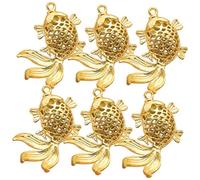 Alipis 6 Pezzi Coniglietto Di Ottone Arredamento Ciondoli Pieni D'oro Ciondoli a Conchiglia Rete Di Pesce Ciondoli Per La Creazione Di Gioielli Turchese Collana Di Fascino D'oro Golden