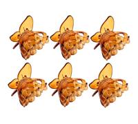 Alipis 6 Pezzi Fermagli per Chioma da Donna Farfalla Trasparenti Caramello con Presa Forte, Mollette Leggere e Pratiche per Uso Quotidiano e Accessori Chioma Regalo