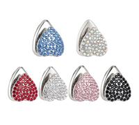 Alipis 6 Pezzi Ganci Adesivi per Auto Strass a Forma di Cuore, in Lega di Zinco Resistente, senza Fori, per Interni Auto e Organizzazione Pratica