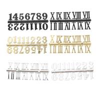 Alipis 6 Pezzi Numeri Orologio Fai da Te Romani e Arabi Plastica Laccata Set per Riparazione Orologi da Parete Accessori per Quadrante in 3 Colori per Orologi Sospesi e Pannelli