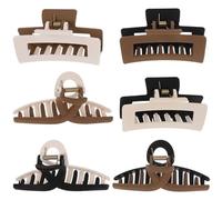 Alipis 6 pezzi Pinze per Capelli Opache in Resina a Due Mollettone Fermaglio Artiglio per Donna e Ragazza Clip Antiscivolo per Acconciature Eleganti e Quotidiane