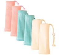 Alipis 6 pezzi Sacchetti Sapone Esfolianti Multi-strato per Doccia e Viso Borsa Rete Schiumogena Portatile per Saponi Artigianali Colori Misti Rosa Bianco e Verde per Viaggi e Uso