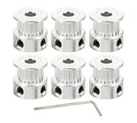 Alipis 6 pulegge di distribuzione GT2 da 20 denti, foro da 5 mm per trasmissione a cinghia - Ruota sincrona in alluminio per stampante 3D con chiave esagonale