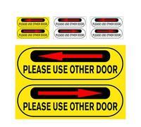 Alipis 8 Adesivi Autoadesivi per Porte Freccia Direzionale Cartelli Segnaletici in PVC Bianco e Giallo per Ufficio Ristorante e Negozio Facili da Applicare su Porte e Vetrate