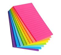 Alipis 8 pezzi Blocchetti Memo Adesivi Colorati Foglietti Note Orizzontali Fluorescenti Tavolette Appunti Portatili con Forte Adesivo per Liste e Promemoria Spessa Doppia Faccia Uso