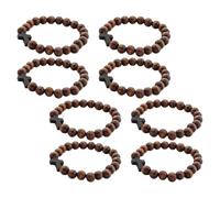 Alipis 8 Pezzi Bracciale Croce in Legno Tondo Elastico per Uomo e Donna | Marrone Caffè, Stile Ispirato alla Fede, Adatto All’uso Quotidiano e Conferma Presente